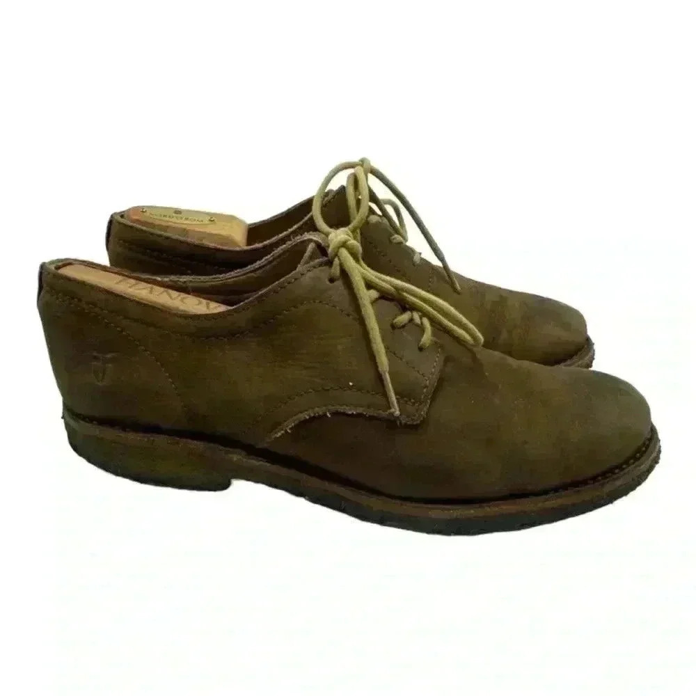 Frye brown casual oxfords with crepe sole shoes size 12 - Picture 1 of 9